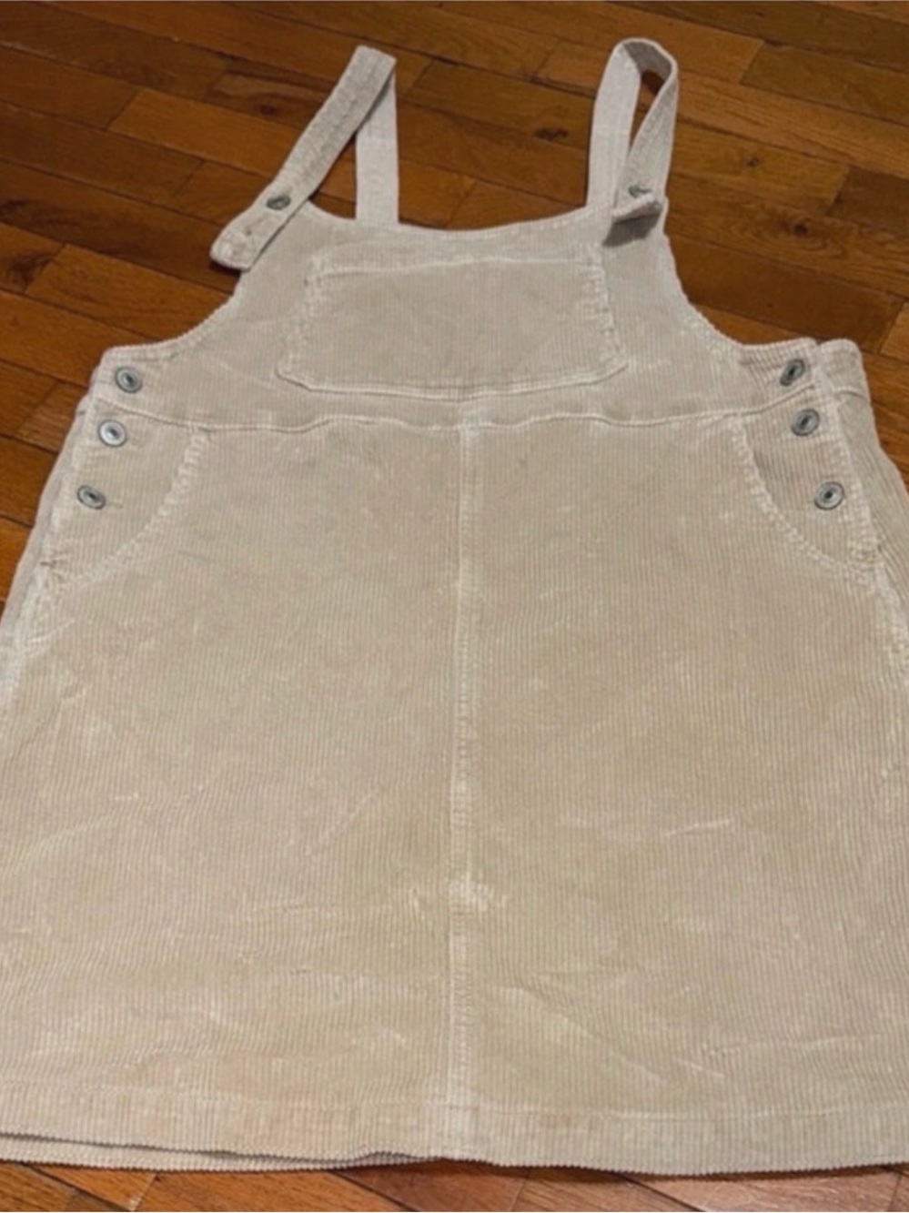 American Eagle Outfitters Beige Corduroy Pinafore Dress